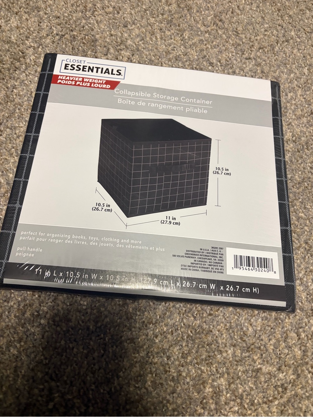 8 Collapsible Storage Cube - Black